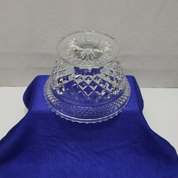 Anchor Hocking Wexford Candy Dish Crisscross Pattern Footed Centerpiece Vintage - Picture 7 of 7
